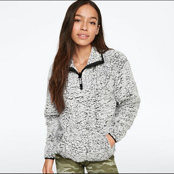 sherpa quarter zip pullover victoria secret